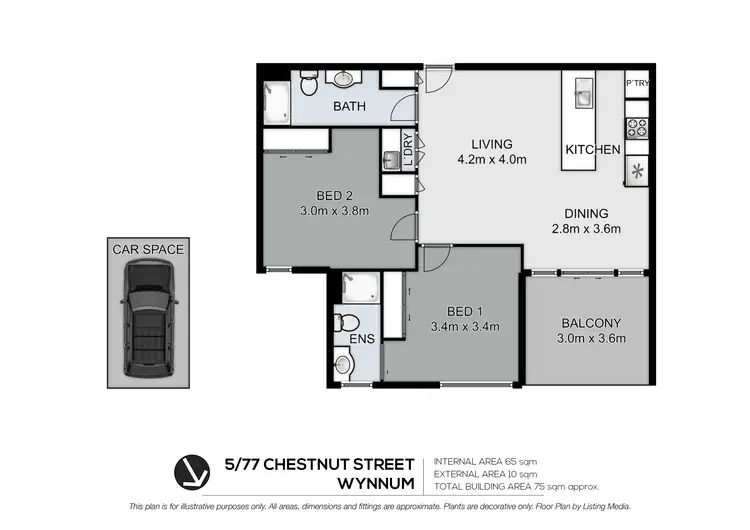 Floorplan of Homely unit listing, 5/77 Chestnut Street, Wynnum QLD 4178