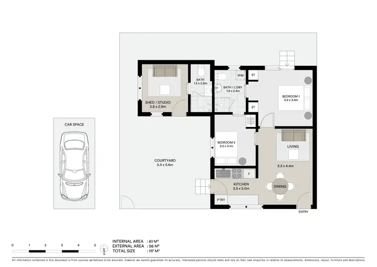 Floorplan of Homely apartment listing, 3/213 Gordon Street, Footscray VIC 3011