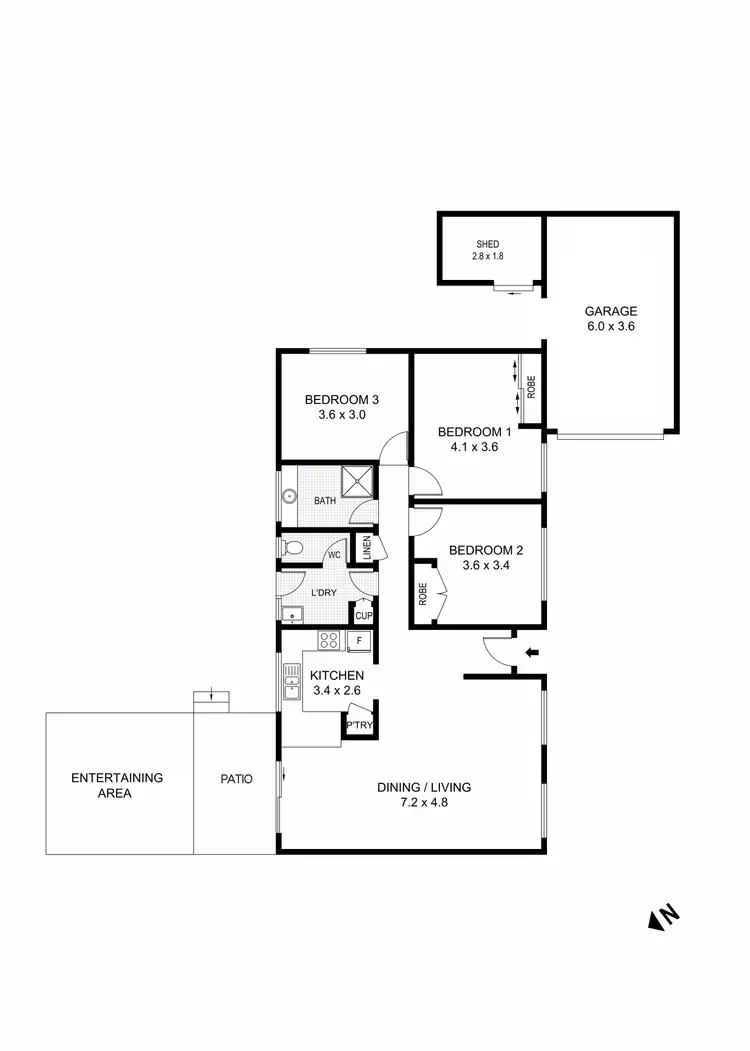 Floorplan of Homely unit listing, 16A Bennett Street, Bendigo VIC 3550