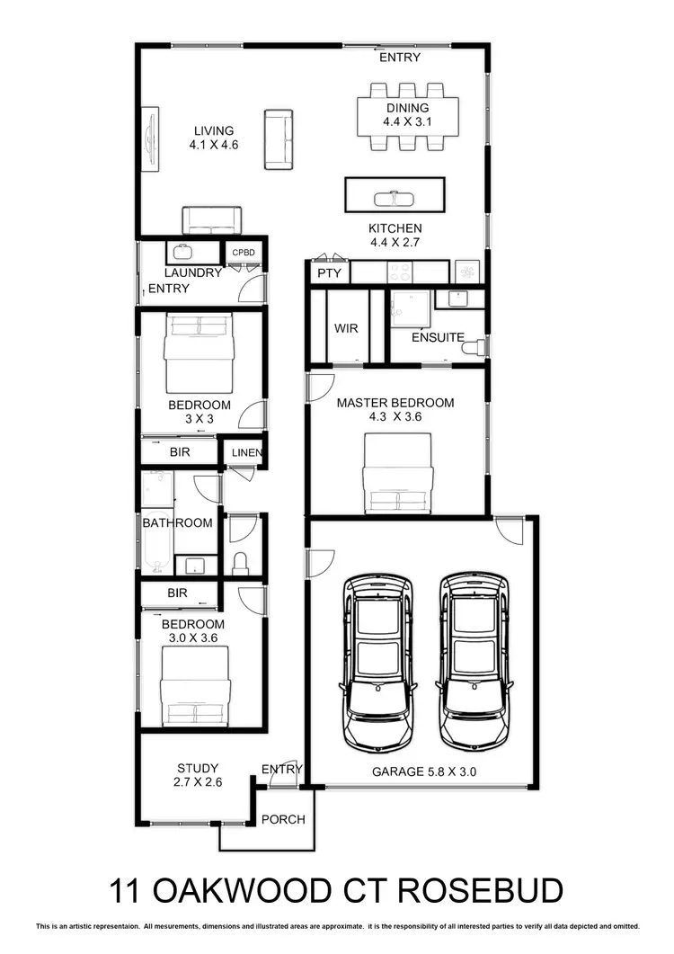 Floorplan of Homely unit listing, 11 Oakwood Court, Rosebud VIC 3939