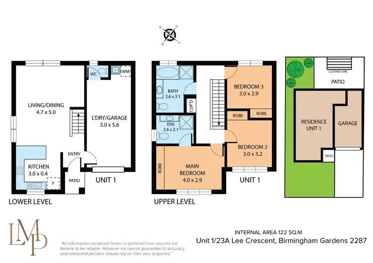 Floorplan of Homely townhouse listing, 1/23A Lee Crescent, Birmingham Gardens NSW 2287