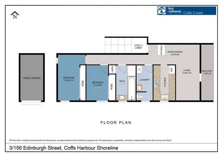 Floorplan of Homely apartment listing, 3/156 Edinburgh Street, Coffs Harbour NSW 2450