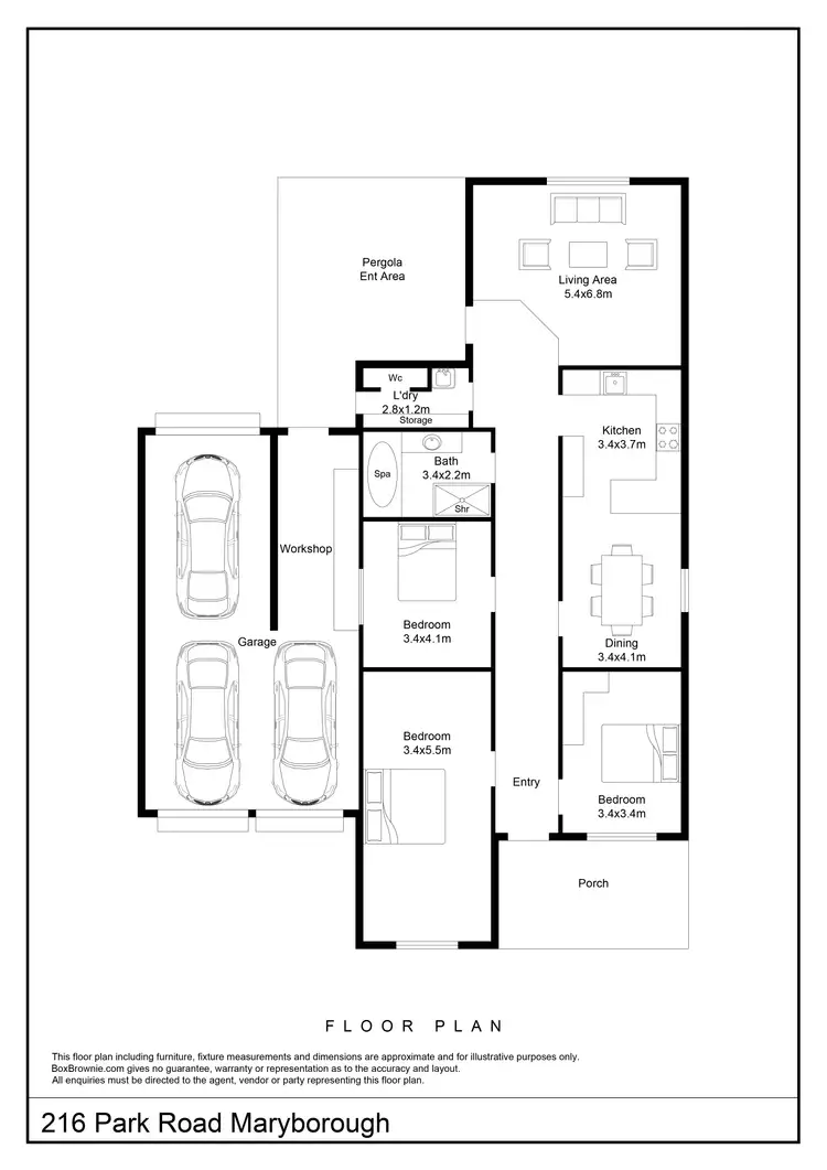 Floorplan of Homely house listing, 216 Park Road, Maryborough VIC 3465