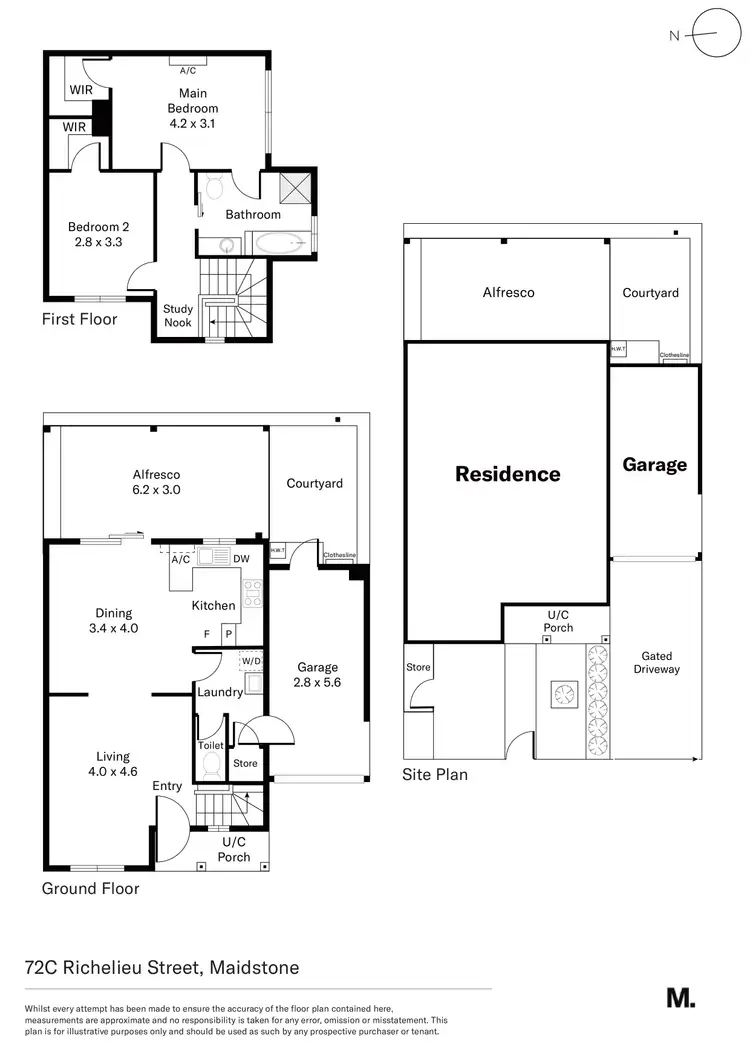 Floorplan of Homely townhouse listing, 72C Richelieu Street, Maidstone VIC 3012
