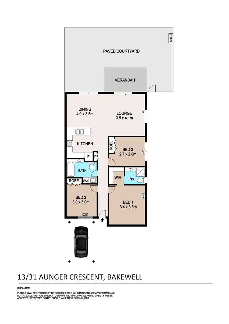 Floorplan of Homely unit listing, 13/31 Aunger Crescent, Bakewell NT 832