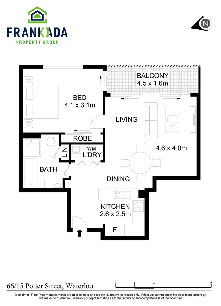 Floorplan of Homely apartment listing, 66/15 Potter Street, Waterloo NSW 2017