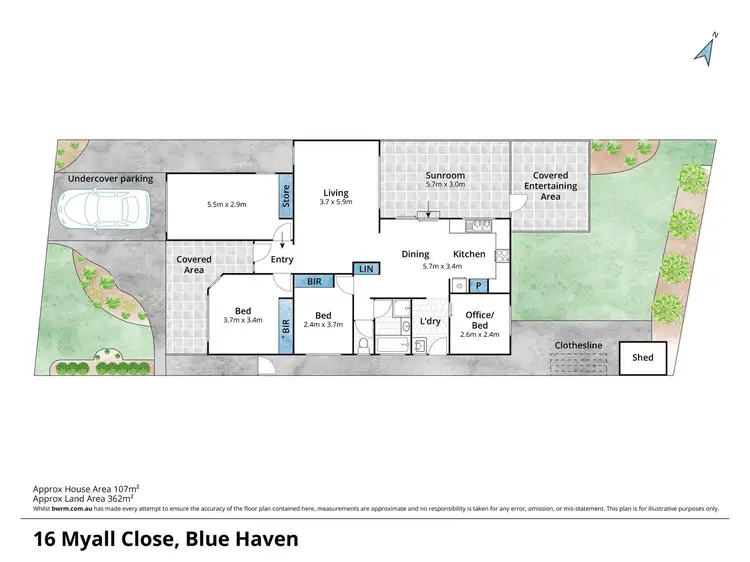 Floorplan of Homely house listing, 16 Myall Close, Blue Haven NSW 2262