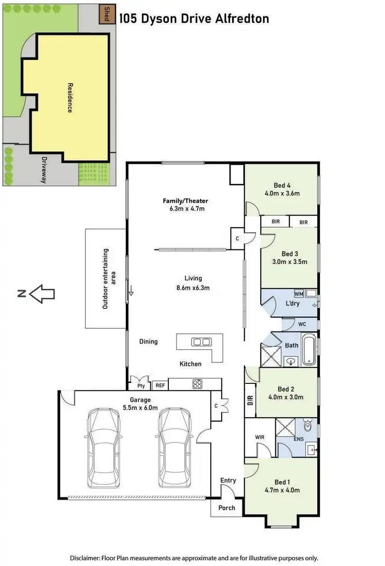 Floorplan of Homely house listing, 105 Dyson Drive, Alfredton VIC 3350
