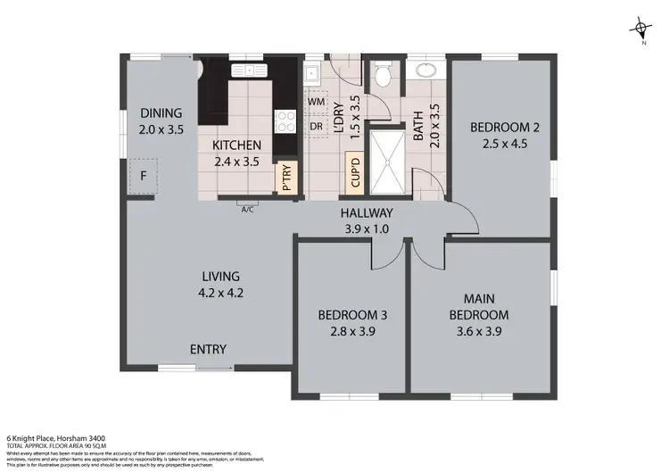 Floorplan of Homely house listing, 6 Knight Place, Horsham VIC 3400
