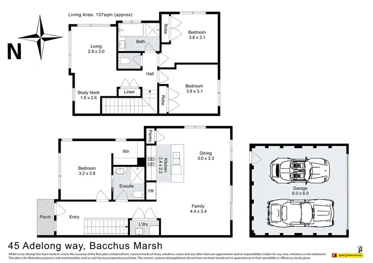 Floorplan of Homely house listing, 45 Adelong Way, Bacchus Marsh VIC 3340