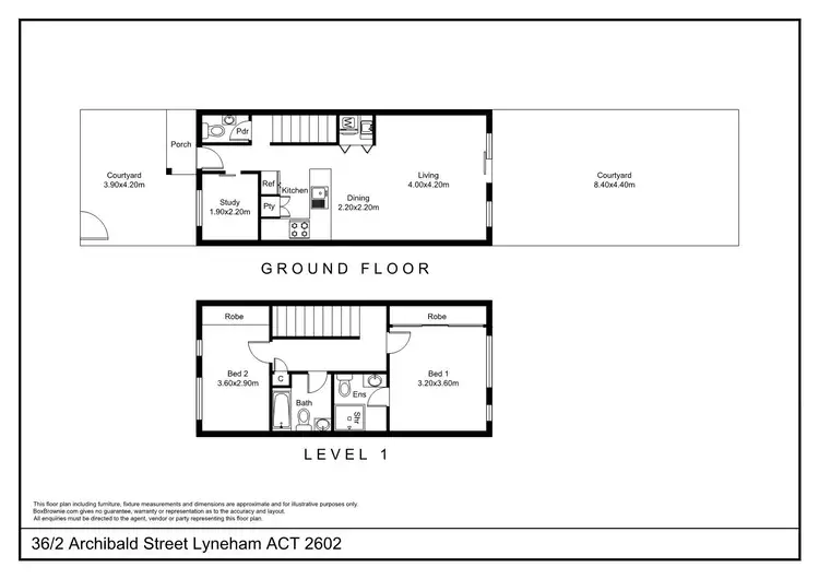 Floorplan of Homely townhouse listing, 36/2 Archibald Street, Lyneham ACT 2602