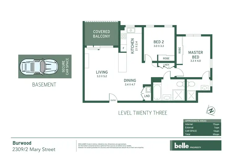Floorplan of Homely apartment listing, 2309/2 Mary Street, Burwood NSW 2134