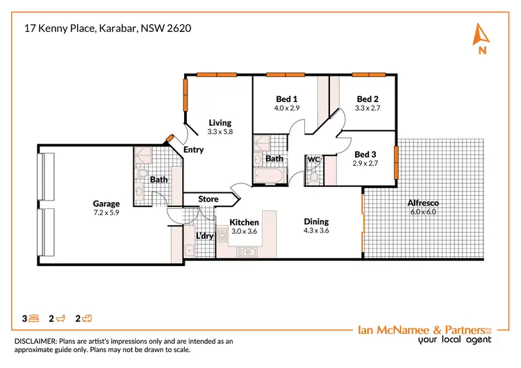 Floorplan of Homely house listing, 17 Kenny Place, Karabar NSW 2620