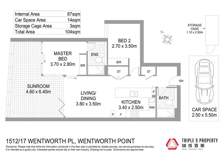 Floorplan of Homely apartment listing, 1512/17 Wentworth Place, Wentworth Point NSW 2127