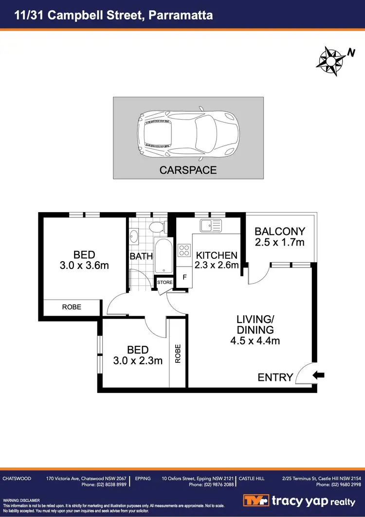 Floorplan of Homely apartment listing, 11/31 Campbell Street, Parramatta NSW 2150