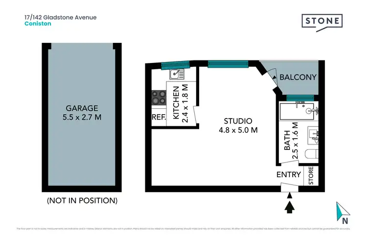 Floorplan of Homely studio listing, 17/142 Gladstone Avenue, Coniston NSW 2500