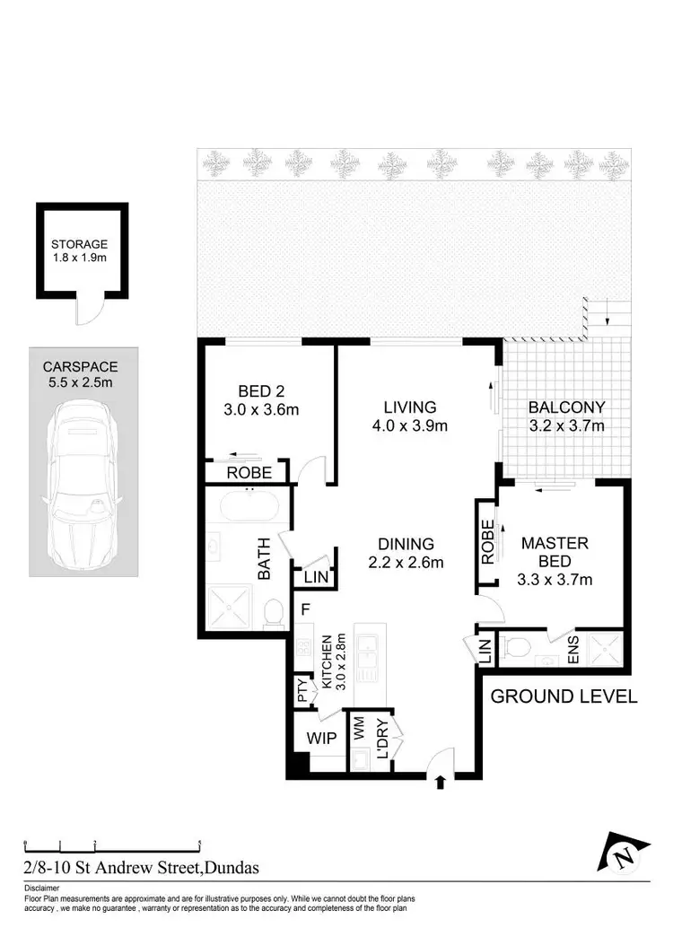 Floorplan of Homely apartment listing, 2/8 St Andrews Street, Dundas NSW 2117