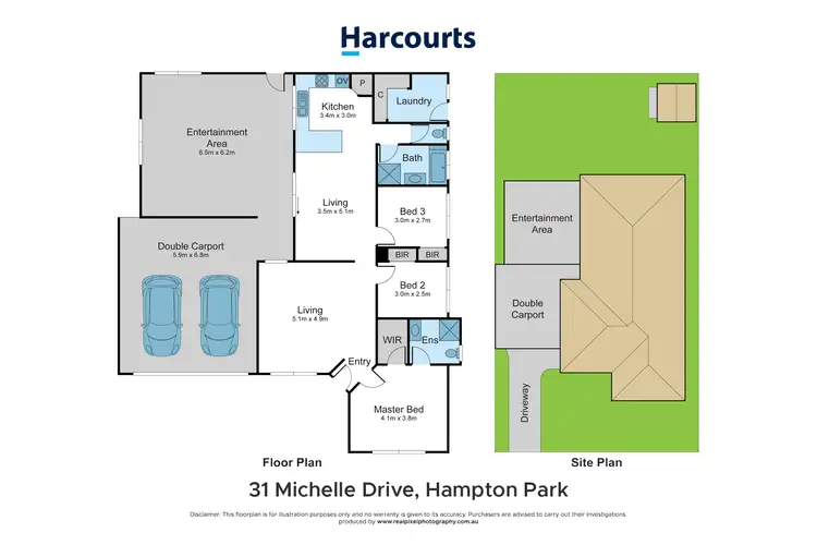 Floorplan of Homely house listing, 31 Michelle Drive, Hampton Park VIC 3976