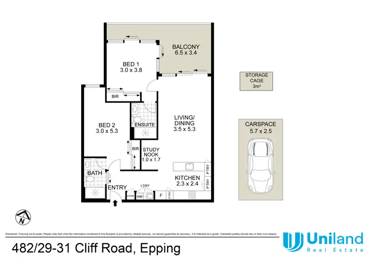 Floorplan of Homely apartment listing, 482/29-31 Cliff Road, Epping NSW 2121