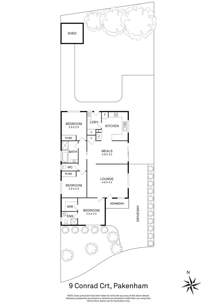 Floorplan of Homely house listing, 9 Conrad Court, Pakenham VIC 3810