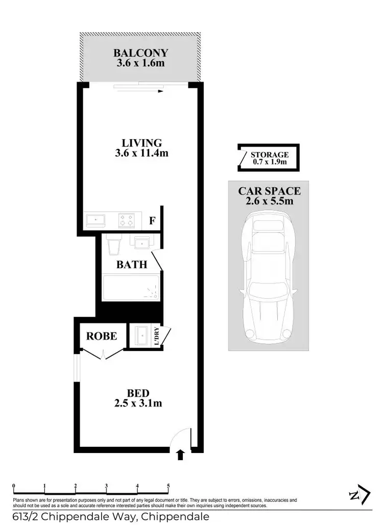 Floorplan of Homely apartment listing, Level 6/613/2 Chippendale Way, Chippendale NSW 2008