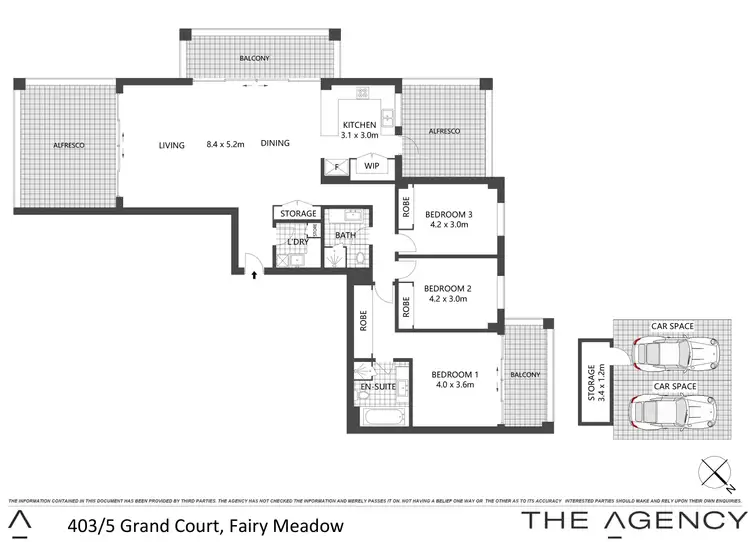 Floorplan of Homely apartment listing, A403/5 Grand Court, Fairy Meadow NSW 2519