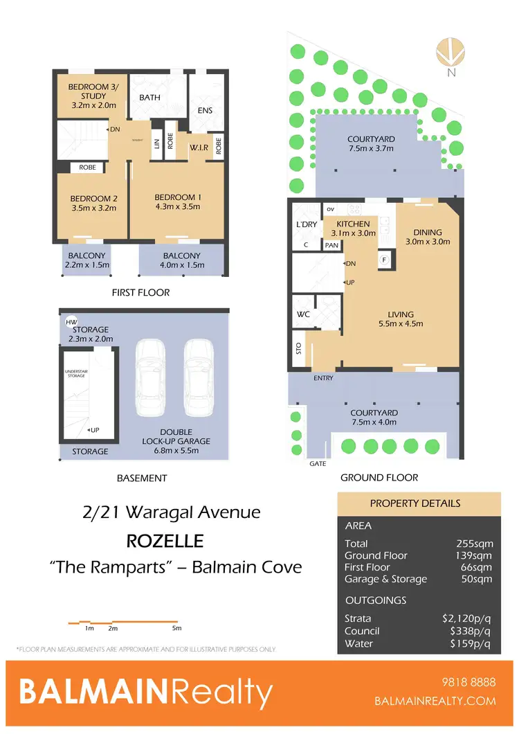 Floorplan of Homely townhouse listing, 2/21 Waragal Avenue, Rozelle NSW 2039
