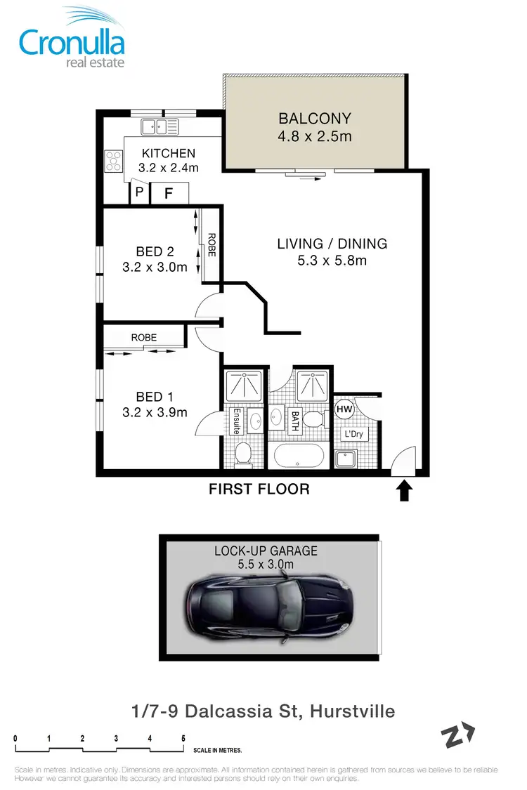 Floorplan of Homely apartment listing, 1/7-9 Dalcassia Street, Hurstville NSW 2220
