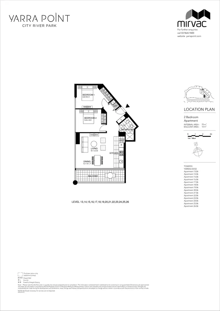 Floorplan of Homely apartment listing, 2406/1 Point Park Crescent, Docklands VIC 3008