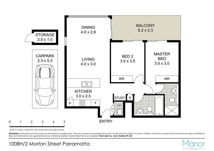 Floorplan of Homely unit listing, 1008H/2 Morton Street, Parramatta NSW 2150
