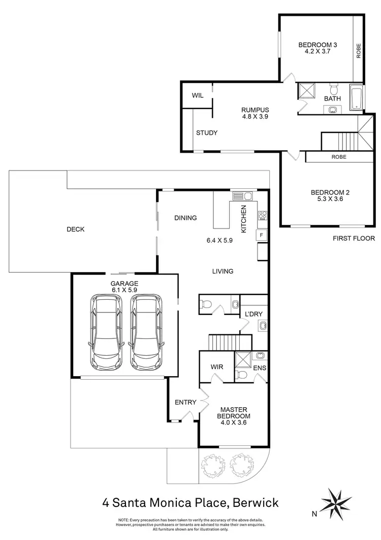 Floorplan of Homely house listing, 4 Santa Monica Place, Berwick VIC 3806