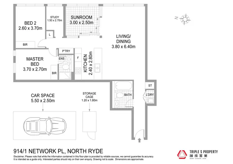 Floorplan of Homely apartment listing, 914/1 Network Place, North Ryde NSW 2113
