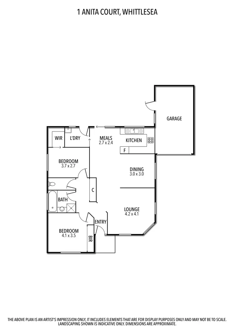 Floorplan of Homely house listing, 1 Anita Court, Whittlesea VIC 3757
