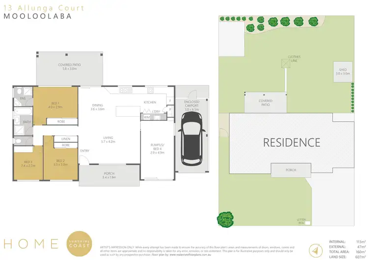 Floorplan of Homely house listing, 13 Allunga Court, Mooloolaba QLD 4557