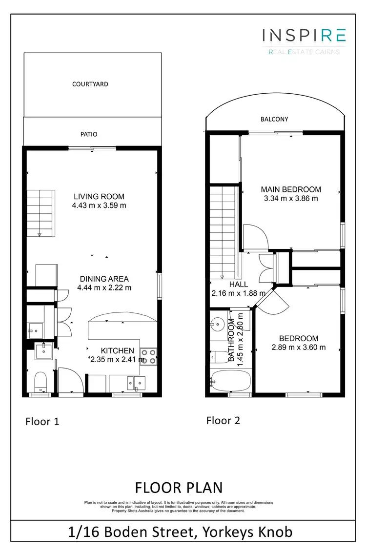Floorplan of Homely townhouse listing, 1/16 Boden Street, Yorkeys Knob QLD 4878