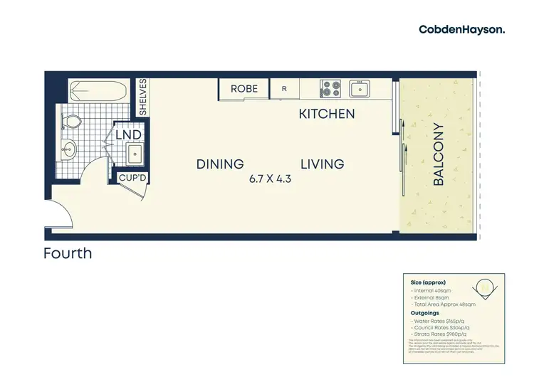 Floorplan of Homely studio listing, 32/5-13 Larkin Street, Camperdown NSW 2050