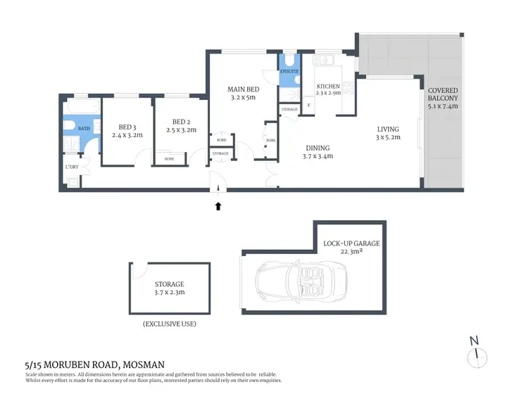 Floorplan of Homely apartment listing, 5/15 Moruben Road, Mosman NSW 2088