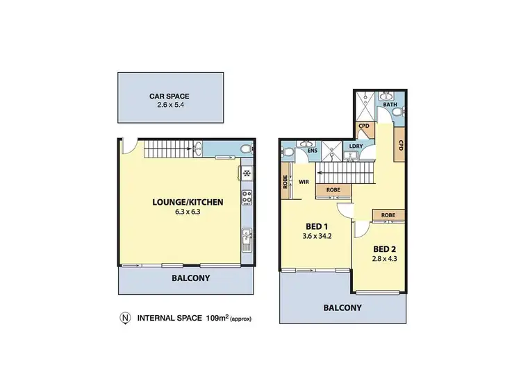 Floorplan of Homely unit listing, 201/41 Crown Street, Wollongong NSW 2500