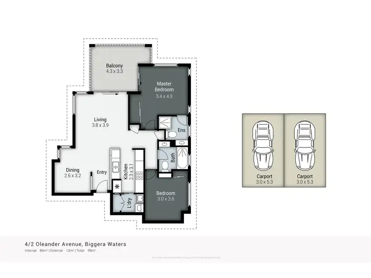 Floorplan of Homely apartment listing, 4/2 Oleander Avenue, Biggera Waters QLD 4216