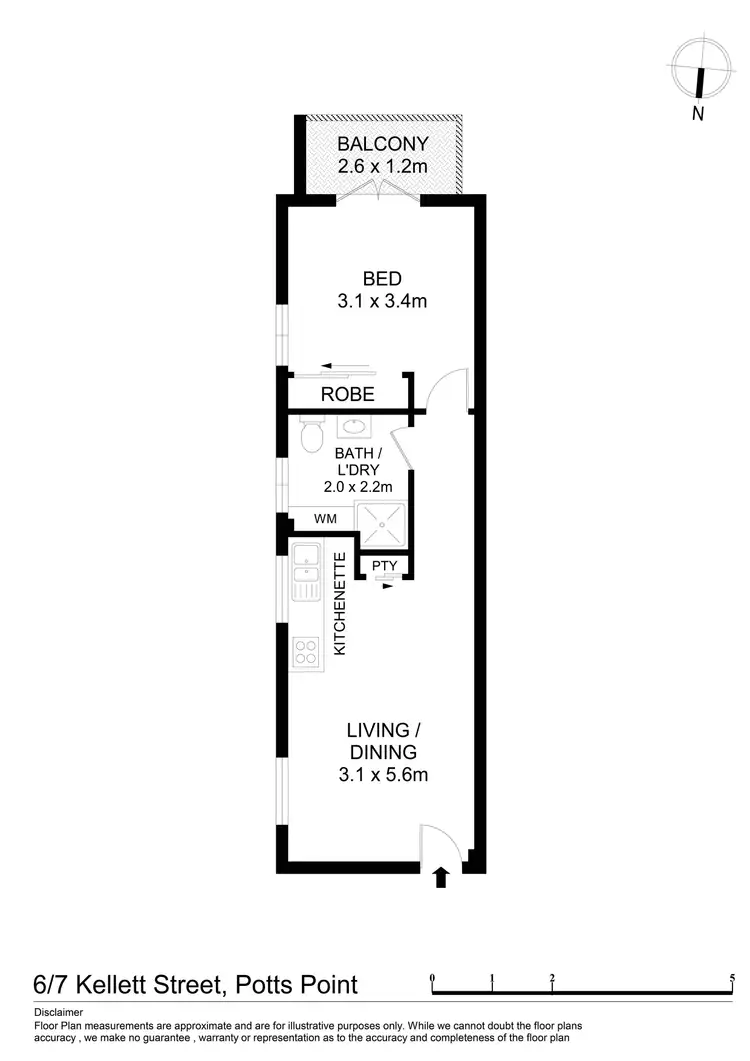 Floorplan of Homely apartment listing, 6/7 Kellett Street, Potts Point NSW 2011