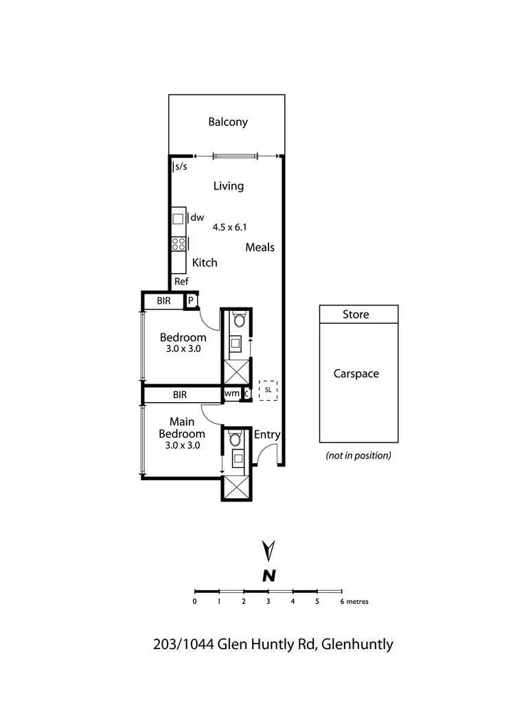 Floorplan of Homely apartment listing, 203/1044 Glen Huntly Road, Caulfield South VIC 3162
