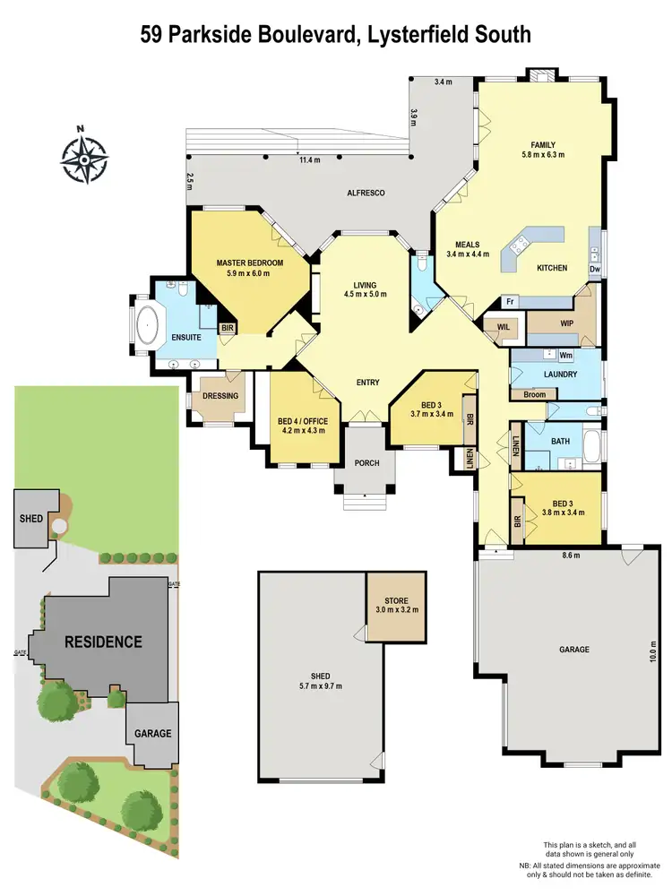 Floorplan of Homely house listing, 59 Parkside Boulevard, Lysterfield South VIC 3156