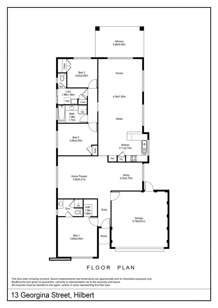 Floorplan of Homely house listing, 13 Georgina Street, Hilbert WA 6112