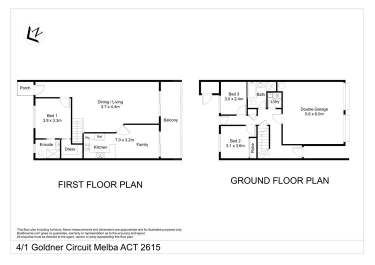 Floorplan of Homely townhouse listing, 4/1 Goldner Circuit, Melba ACT 2615