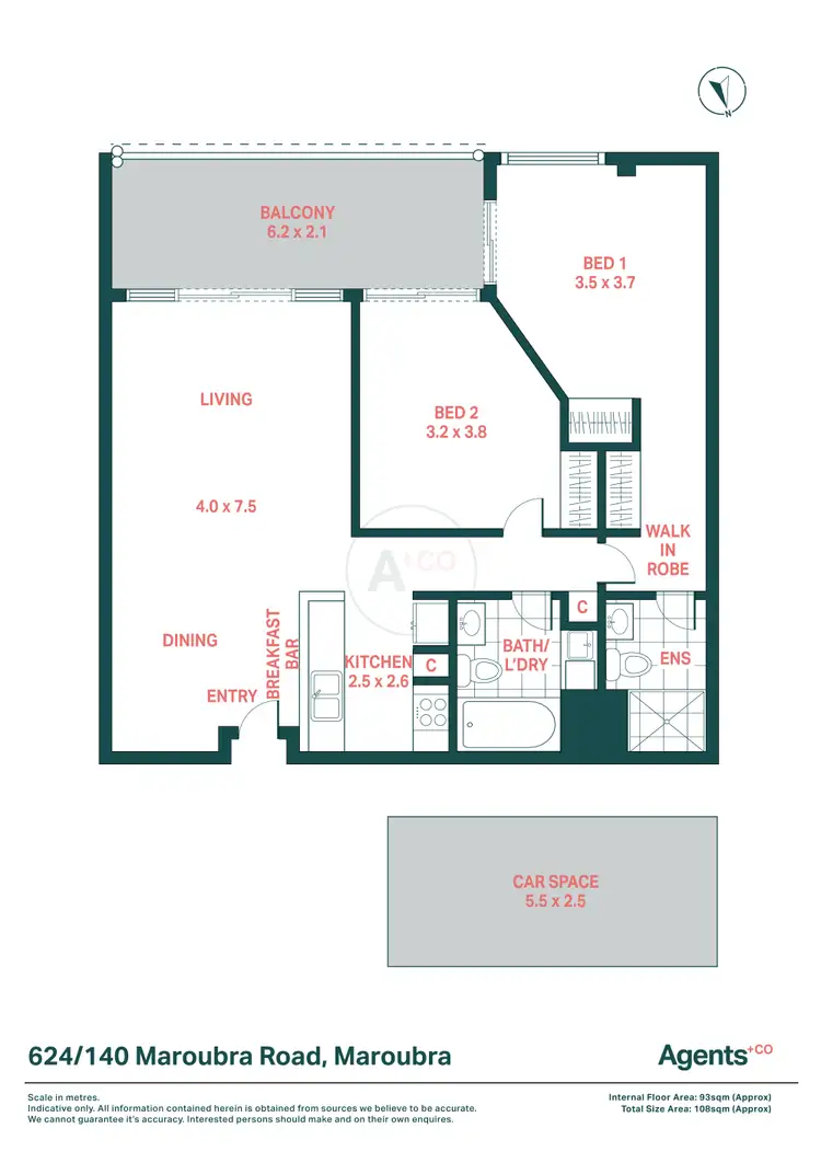 Floorplan of Homely apartment listing, 624/140 Maroubra Road, Maroubra NSW 2035