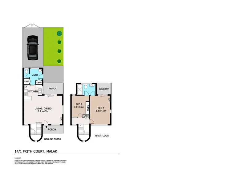 Floorplan of Homely townhouse listing, 14/1 Frith Court, Malak NT 812