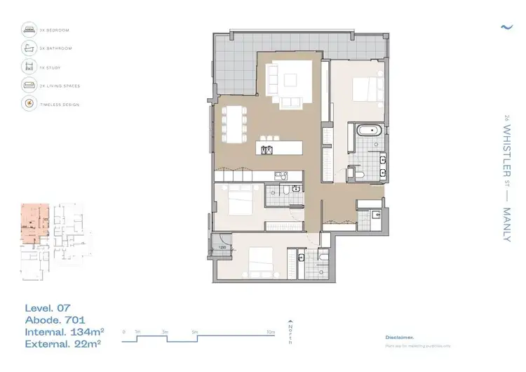 Floorplan of Homely apartment listing, 701/26 Whistler Street, Manly NSW 2095