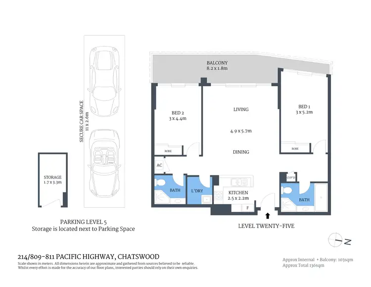 Floorplan of Homely apartment listing, 214/809-811 Pacific Highway, Chatswood NSW 2067