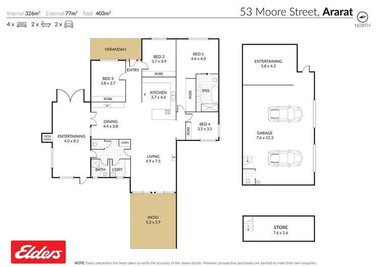 Floorplan of Homely house listing, 53 Moore Street, Ararat VIC 3377