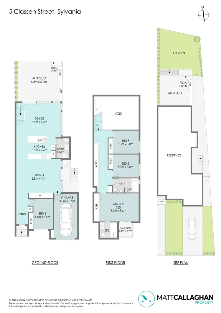 Floorplan of Homely semi-detached listing, 5a Classen Street, Sylvania NSW 2224